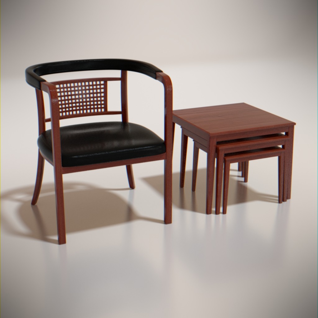 Wooden furniture set preview image 1